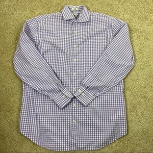 Peter Millar Purple Gingham Button Front Shirt
